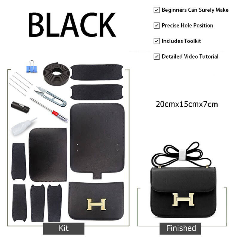 Constance Bag Leather DIY Kit ¨C Babylon Leather - Babylon LeatherBabylon LeatherSY08 - Matching Color - Epsom Leather - Black
