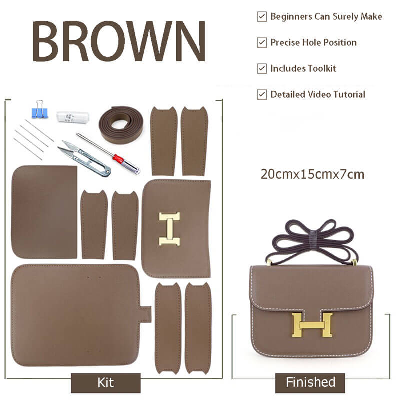 Constance Bag Leather DIY Kit ¨C Babylon Leather - Babylon LeatherBabylon LeatherSY08 - Matching Color - Epsom Leather - Brown