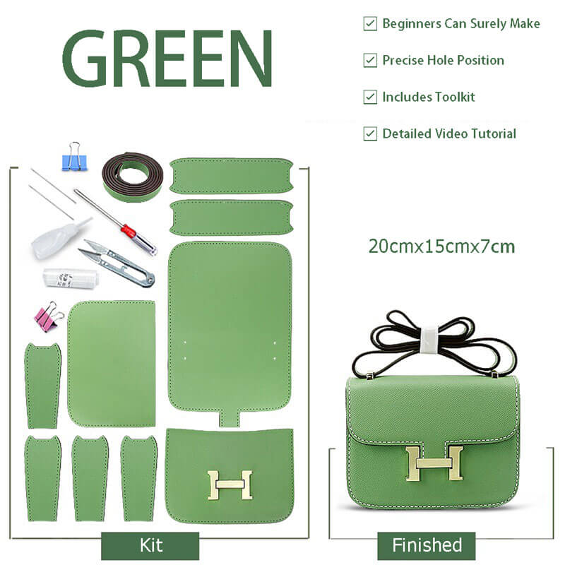 Constance Bag Leather DIY Kit ¨C Babylon Leather - Babylon LeatherBabylon LeatherSY08 - Matching Color - Epsom Leather - Green