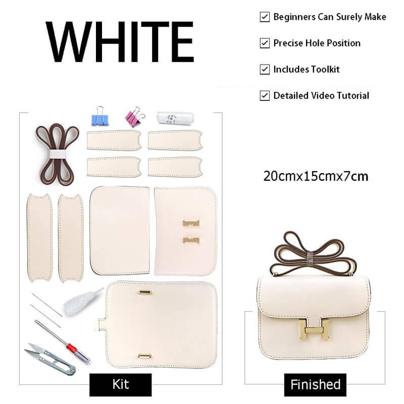 Constance Bag Leather DIY Kit ¨C Babylon Leather - Babylon LeatherBabylon LeatherSY08 - Matching Color - Epsom Leather - White