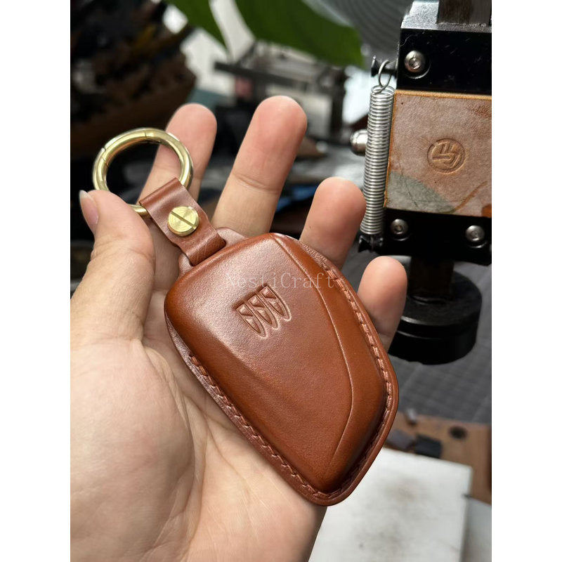 Custom Handmade Bridle Leather Car Key Case by Nesti Craft