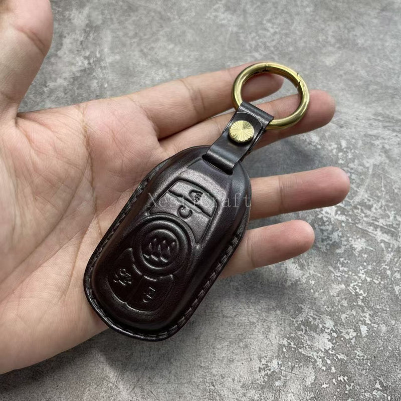Custom Handmade Bridle Leather Car Key Case by Nesti Craft
