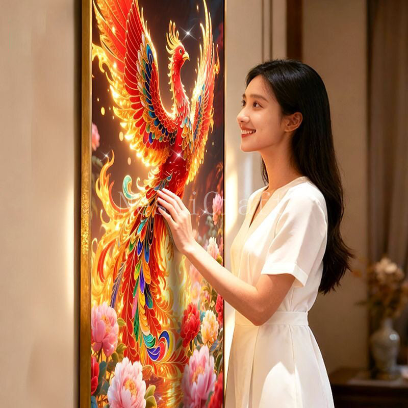 Phoenix Peony Design DIY Diamond Painting Kit by Nesti Craft