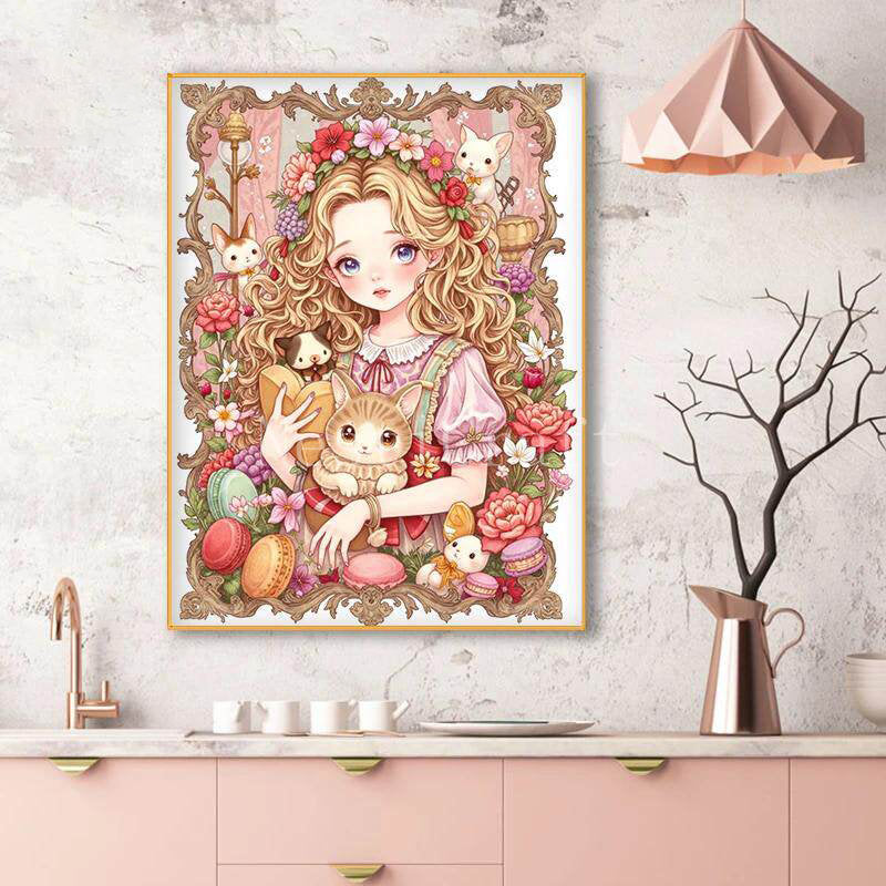 Flowers and Alice Diamond Painting DIY Kit by Nesti Craft