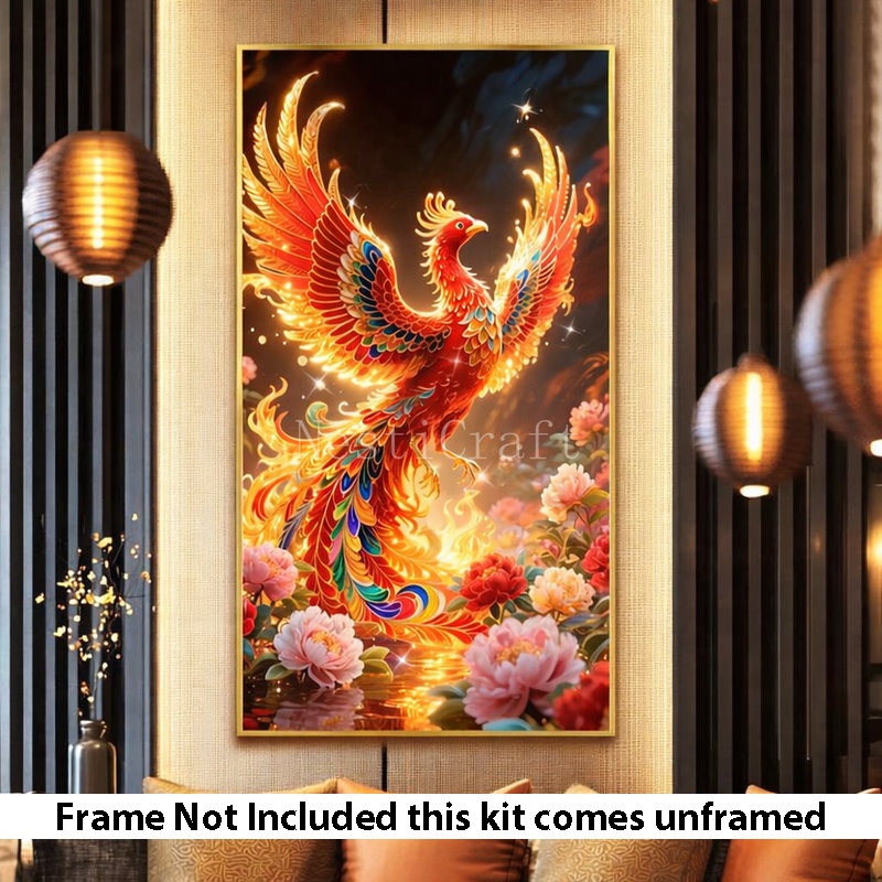 Phoenix Peony Design DIY Diamond Painting Kit by Nesti Craft