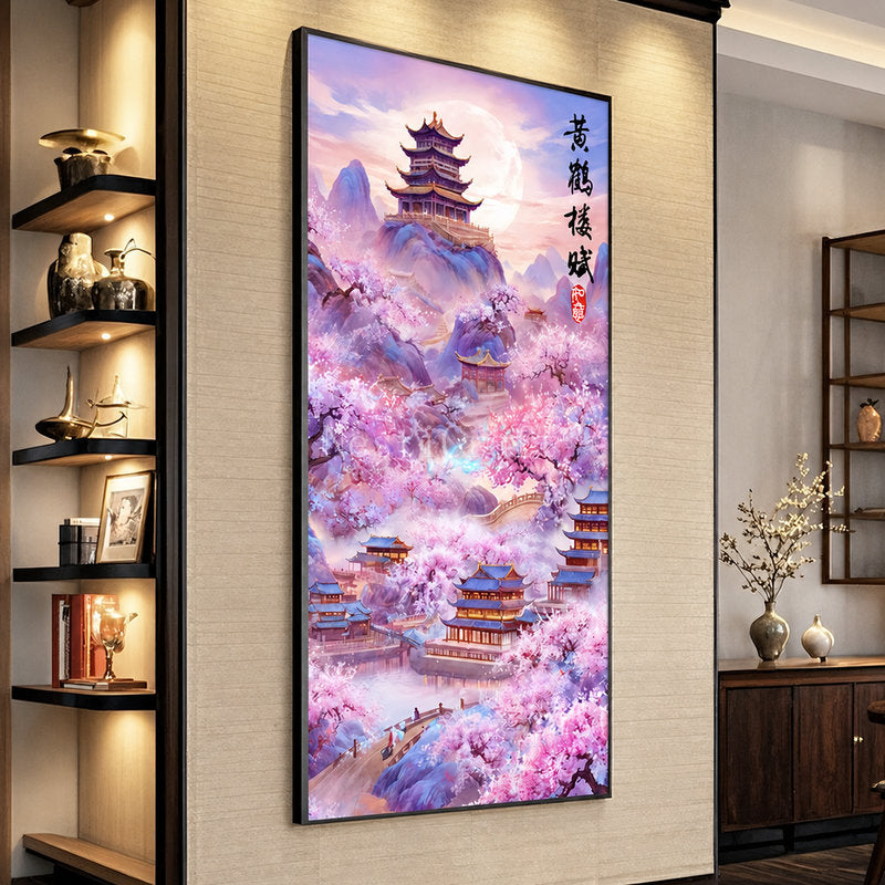 Yellow Crane Tower DIY Diamond Painting Kit by Nesti Craft