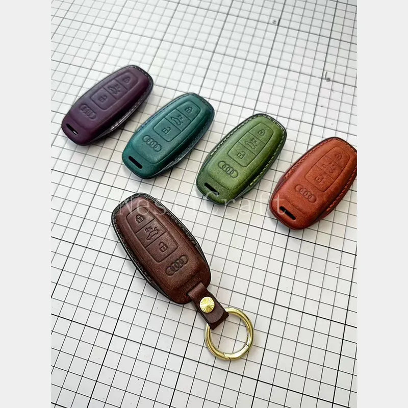 Custom Handmade Top-Grain Leather Car Key Case by Nesti Craft