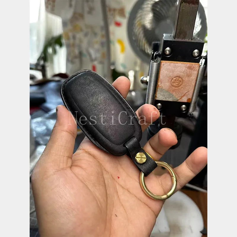 Custom Handmade Top-Grain Leather Car Key Case by Nesti Craft