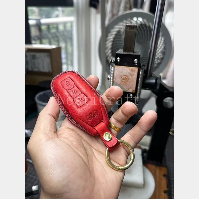 Custom Handmade Top-Grain Leather Car Key Case by Nesti Craft
