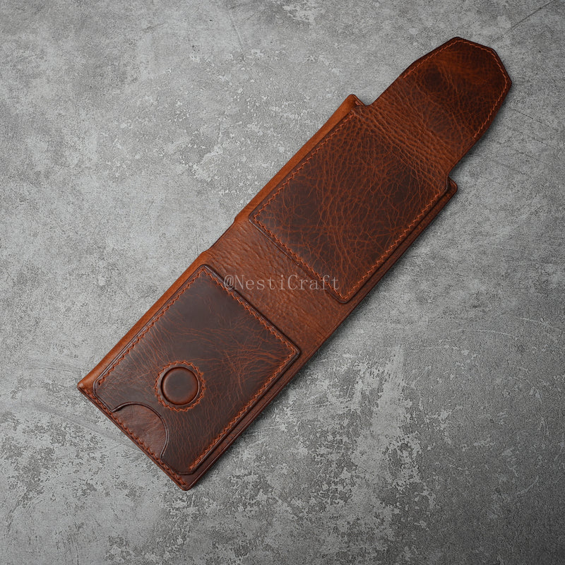 Handmade Brown Waxed Leather Wallet By Nesti Craft