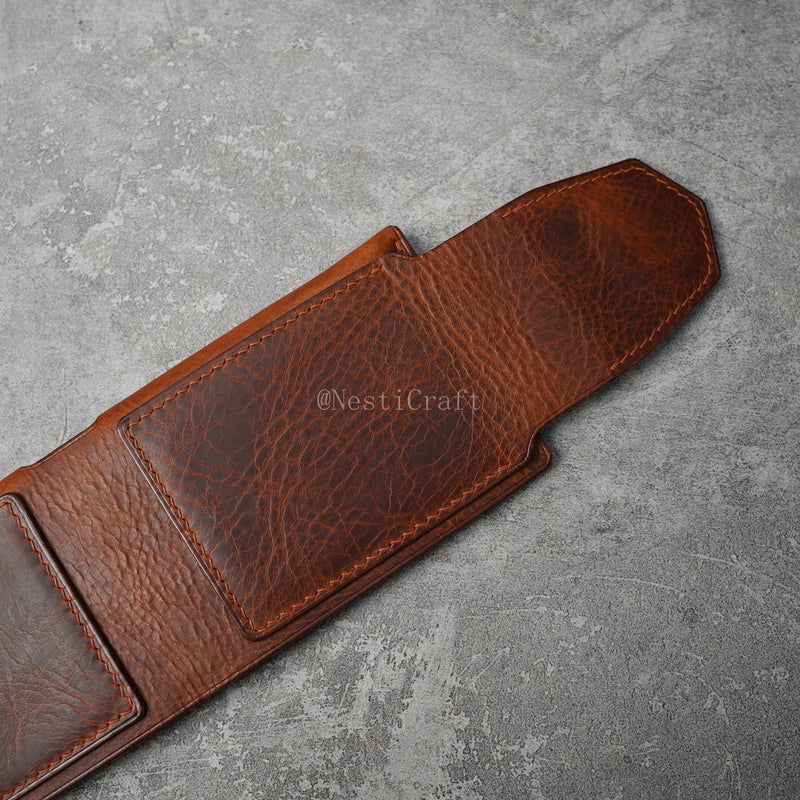 Handmade Brown Waxed Leather Wallet By Nesti Craft