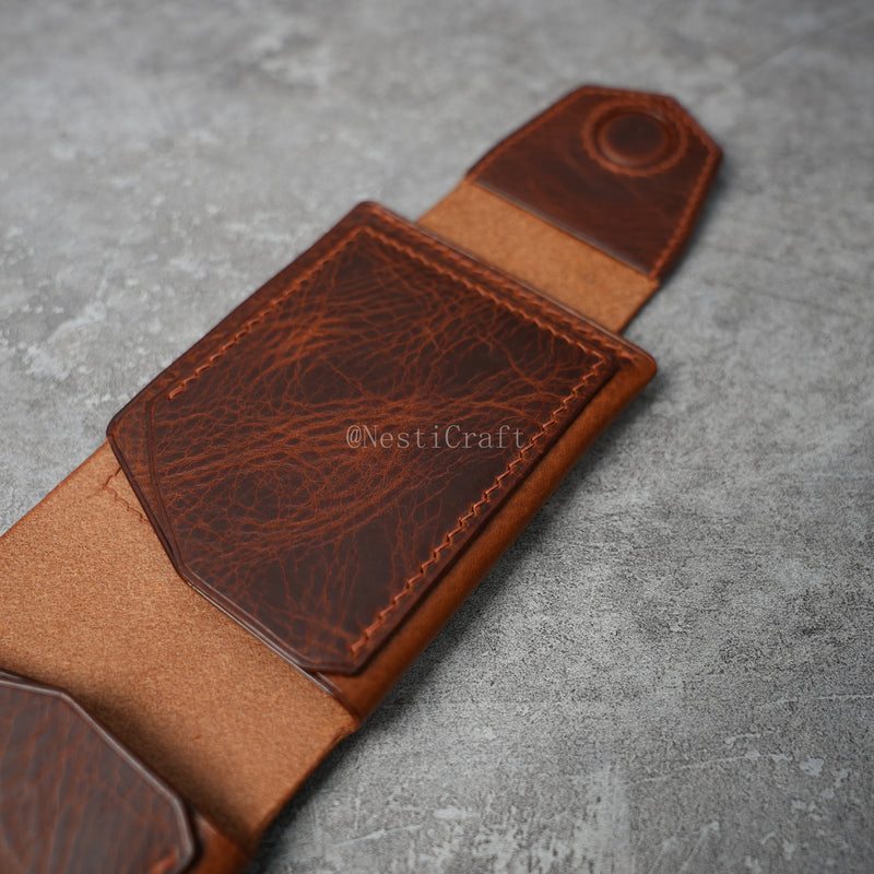 Handmade Brown Waxed Leather Wallet By Nesti Craft