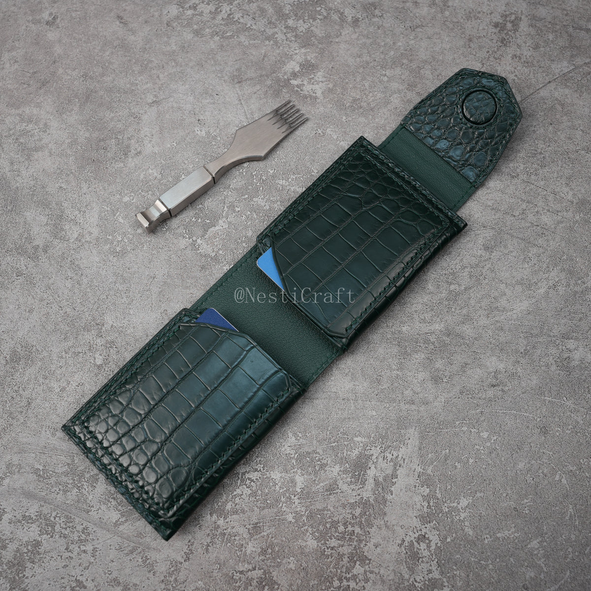 Handmade Genuine American Alligator Leather Wallet By Nesti Craft