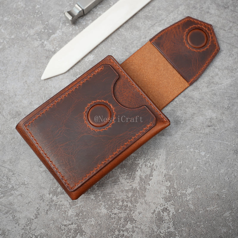 Handmade Brown Waxed Leather Wallet By Nesti Craft — 6 Card Slots