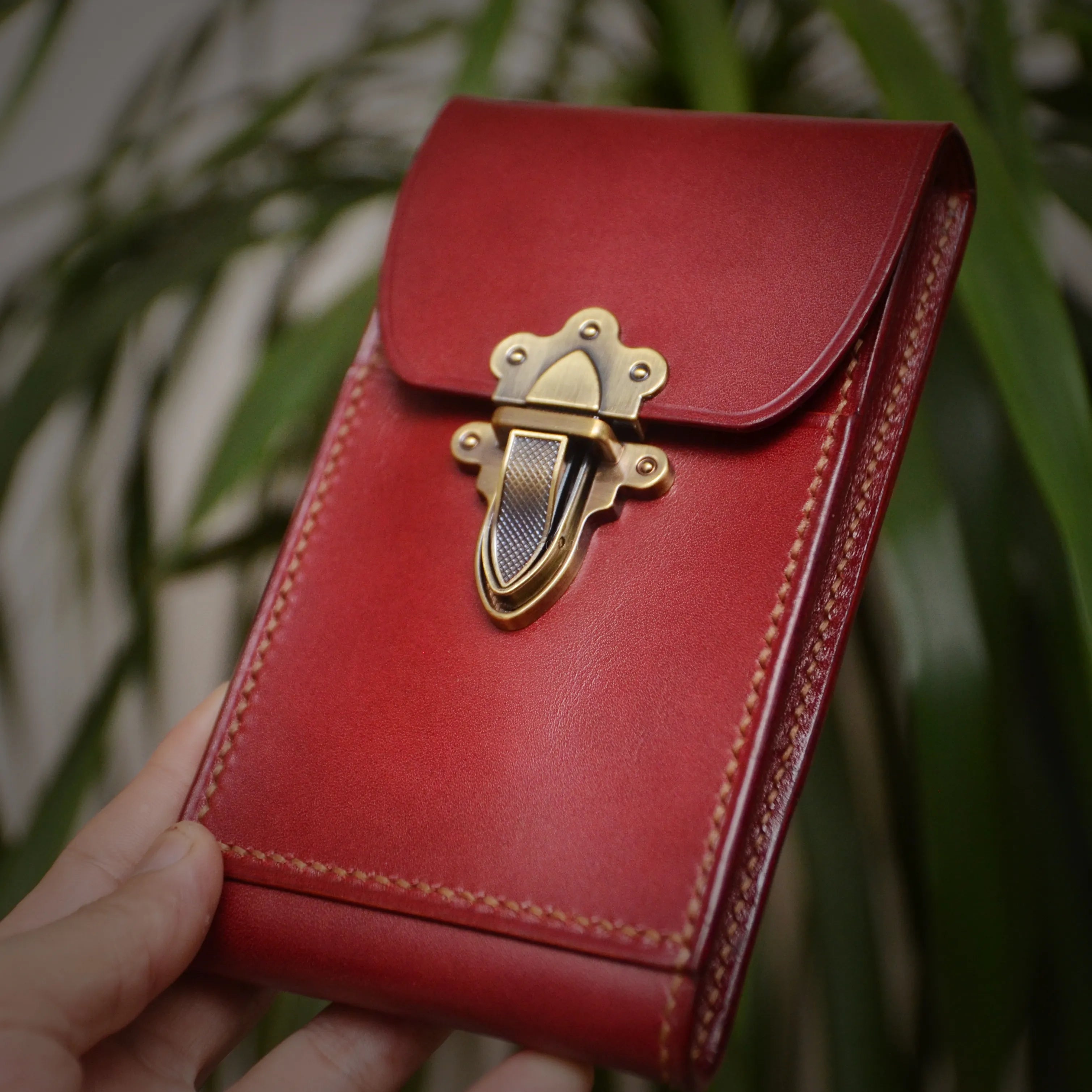 Handmade Full-Grain Leather Phone Pouch / Case by Nesti Craft