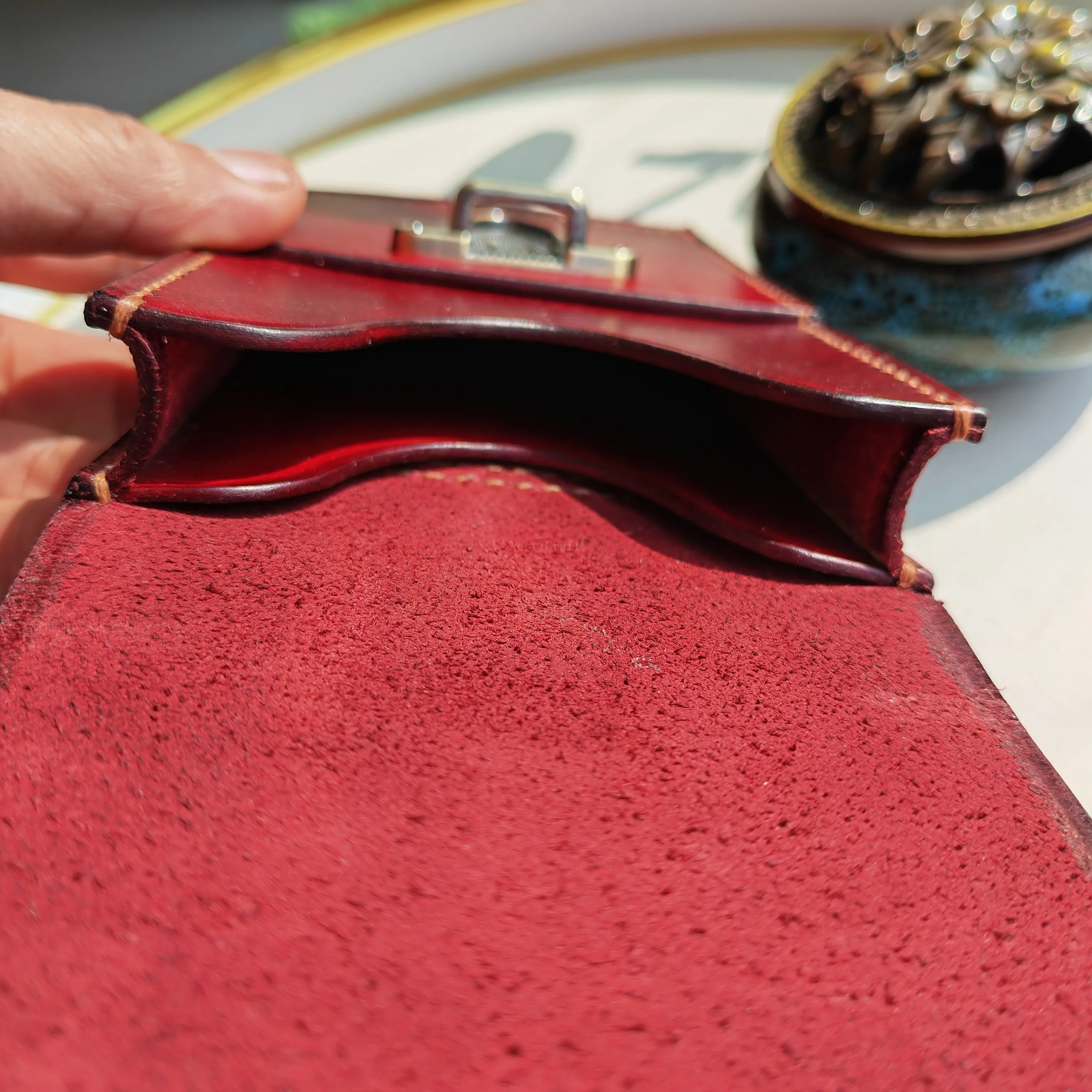 Handmade Full-Grain Leather Phone Pouch / Case by Nesti Craft