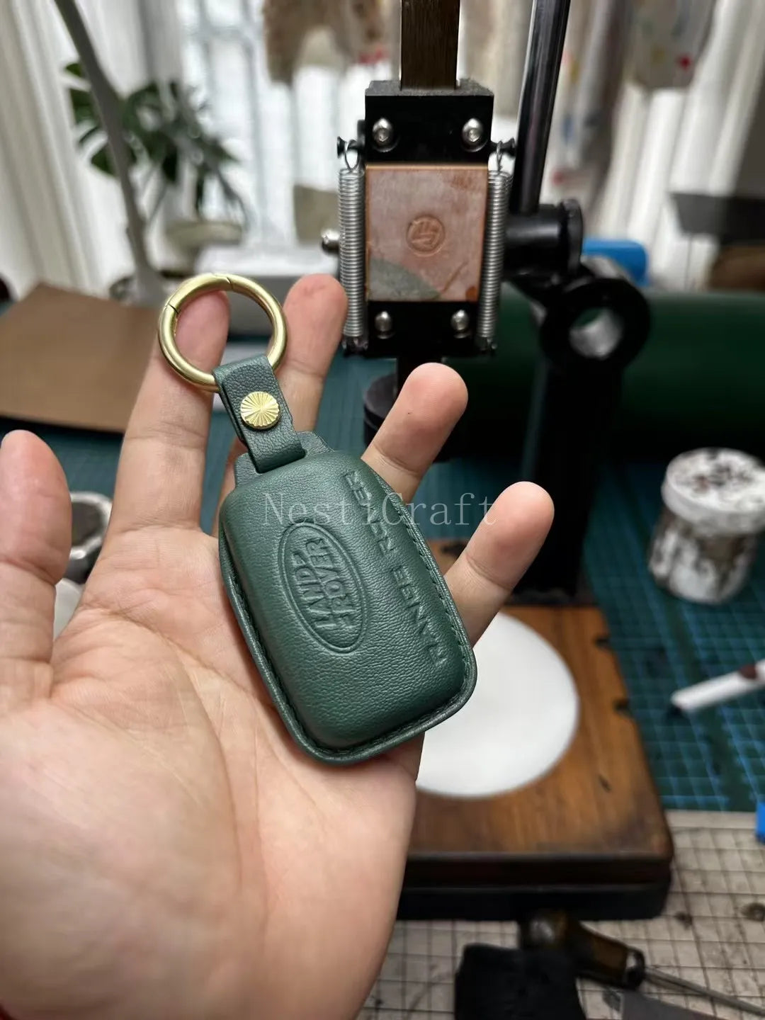 Custom Handmade Italian Buttero Leather Car Key Case & Key Holder by Nesti Craft