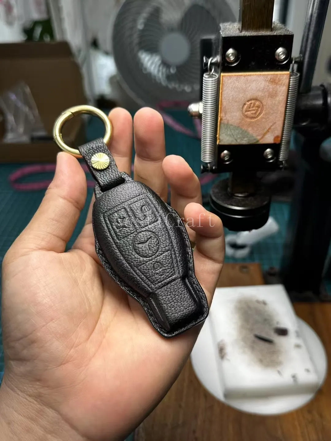 Custom Handmade Italian Buttero Leather Car Key Case & Key Holder by Nesti Craft