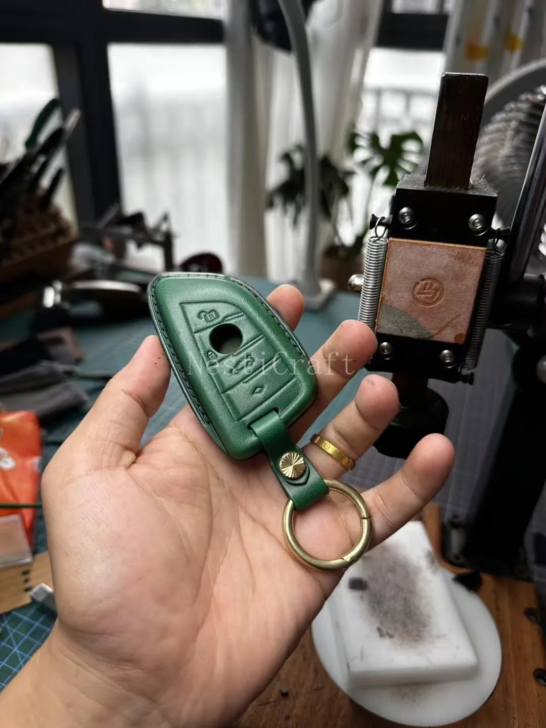 Custom Handmade Italian Buttero Leather Car Key Case & Key Holder by Nesti Craft