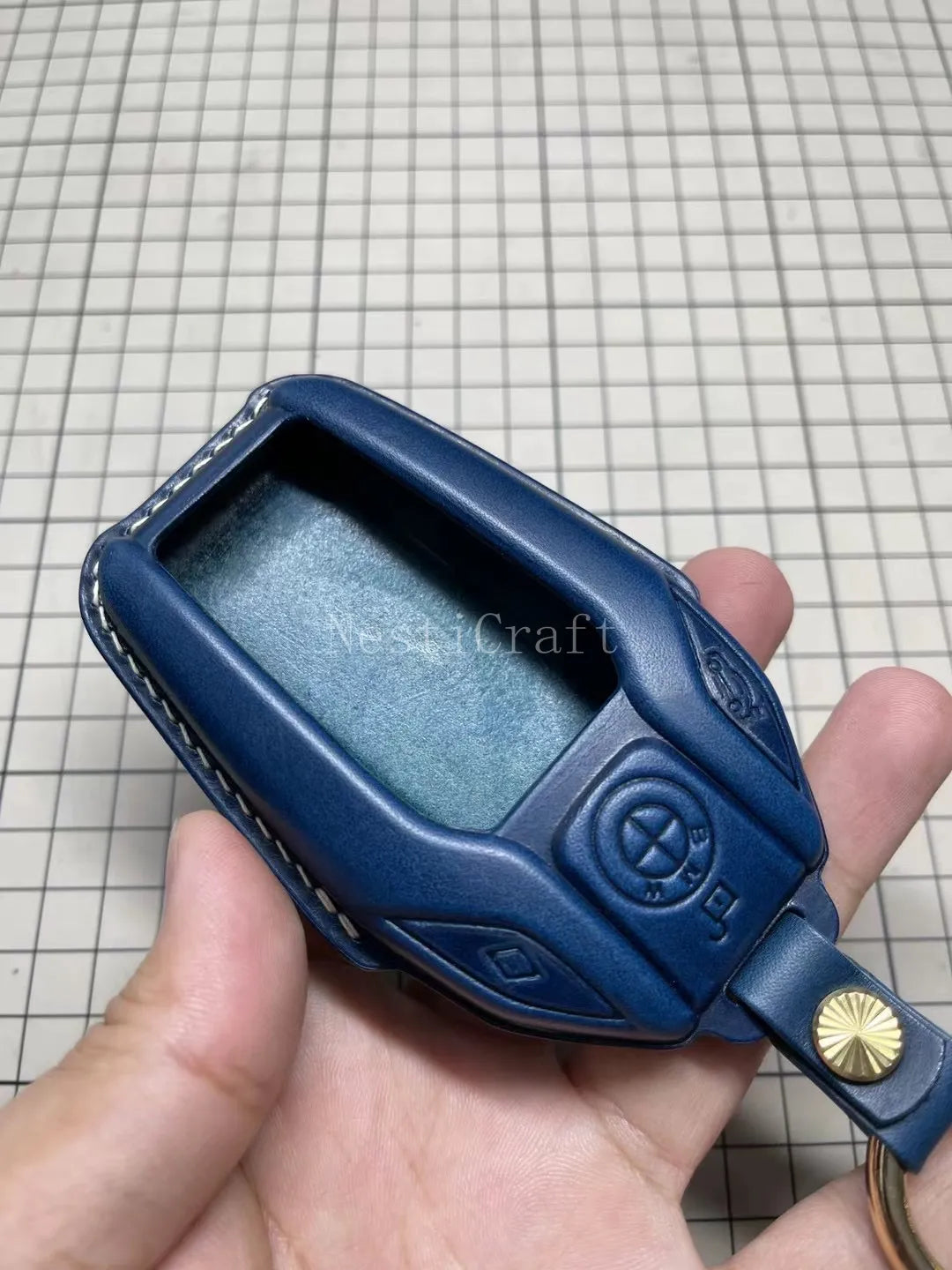 Custom Handmade Italian Buttero Leather Car Key Case & Key Holder by Nesti Craft