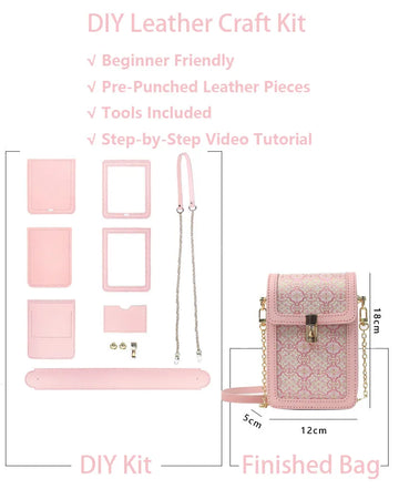 Top-Grain Leather Crossbody Phone Bag DIY Craft Kit by Nesti Craft