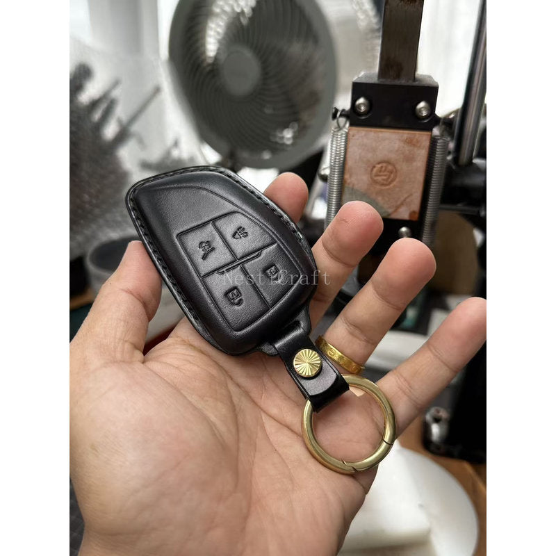 Custom Handmade Bridle Leather Car Key Case by Nesti Craft