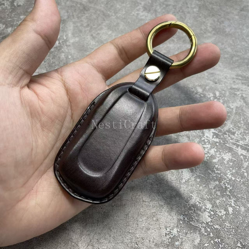 Custom Handmade Bridle Leather Car Key Case by Nesti Craft