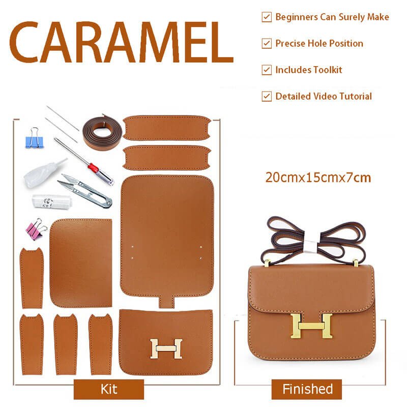 Constance Bag Leather DIY Kit ¨C Babylon Leather - Babylon LeatherBabylon LeatherSY08 - Matching Color - Epsom Leather - Caramel