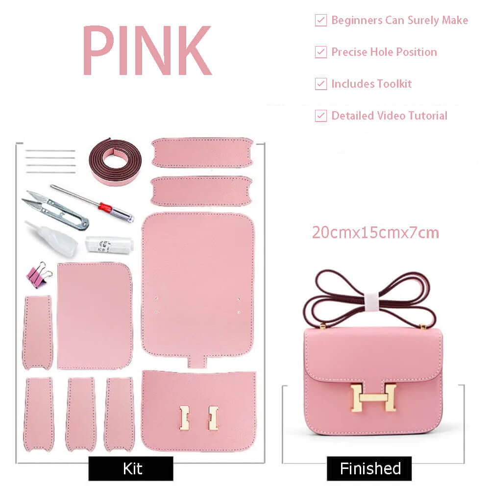 Constance Bag Leather DIY Kit ¨C Babylon Leather - Babylon LeatherBabylon LeatherSY08 - Matching Color - Epsom Leather - Pink
