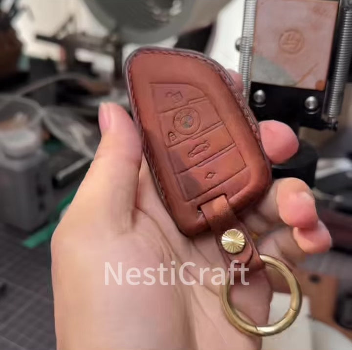 Custom Handmade Top-Grain Leather Car Key Case by Nesti Craft