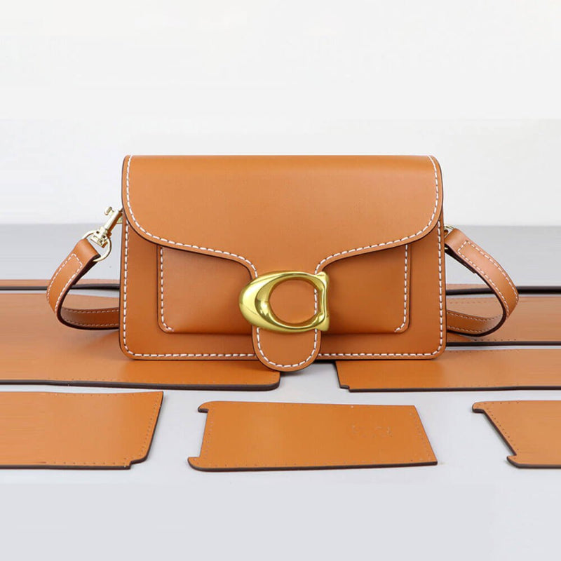 Square Leather Shoulder Bag DIY Kit – Babylon Leather - Babylon LeatherBabylon LeatherSY30 - Matching Color - Top Grain Leather - Caramel